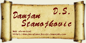 Damjan Stanojković vizit kartica